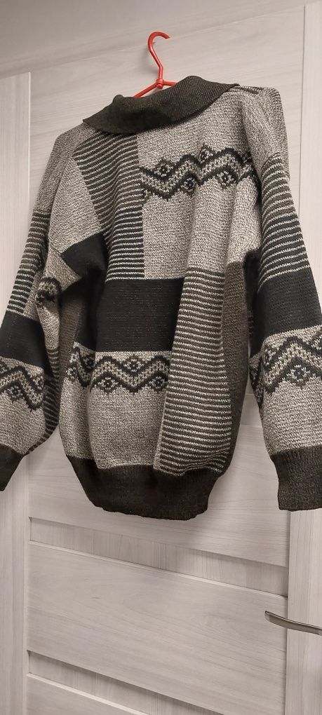 Sweter gruby męski L akryl cetin na zime