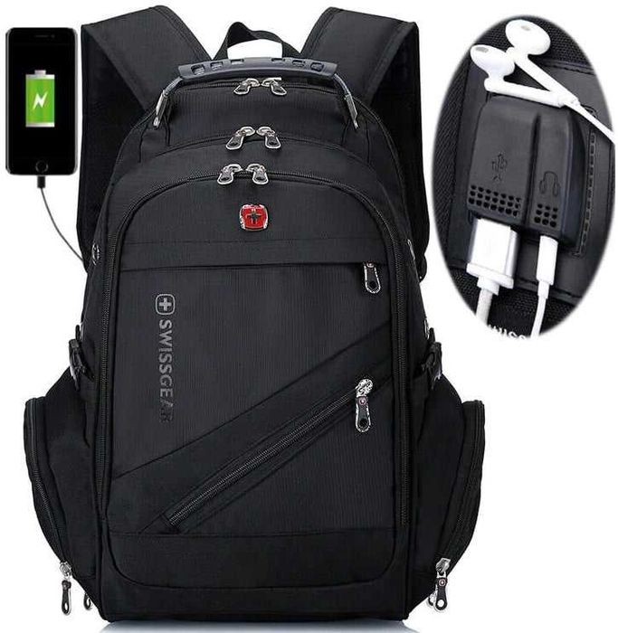 Wodoodporny PLECAK na laptopa z portem USB jack