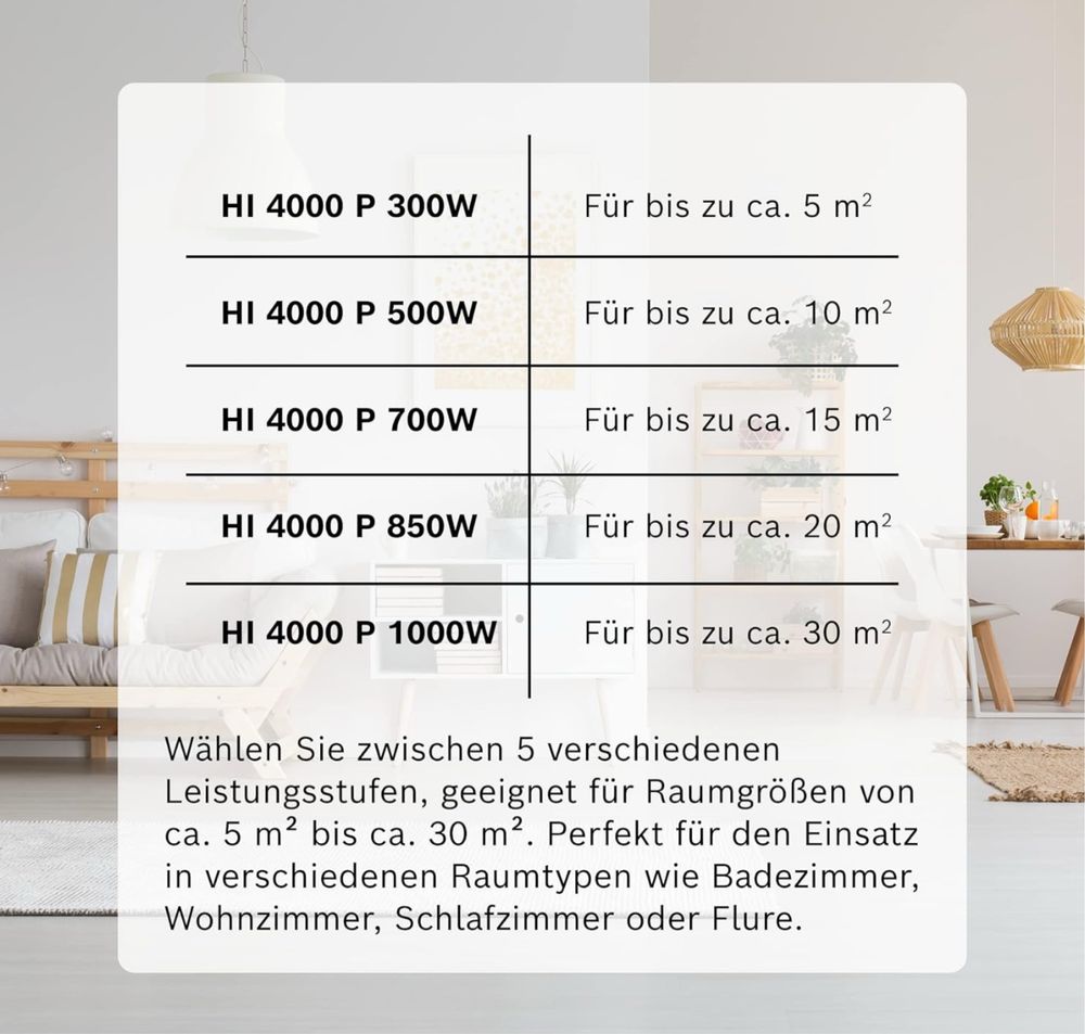 Bosch Heat Infrared 4000 P - Grzejnik ścienny na podczerwień 300W
