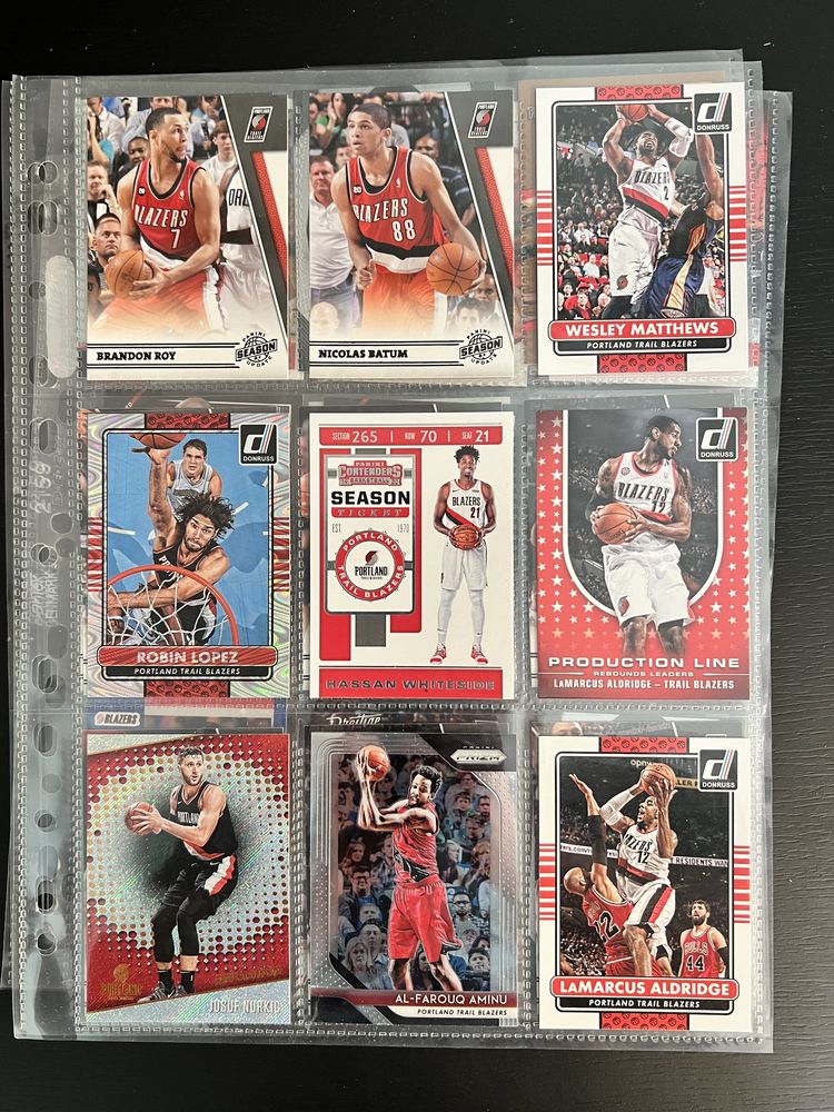 Karty NBA Portland Trail Blazers 99 szt Lillard, Drexler, McCollum