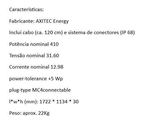 Kit painel solar fotovoltaico 410W, marca alemã. Poupe até 250€/ano