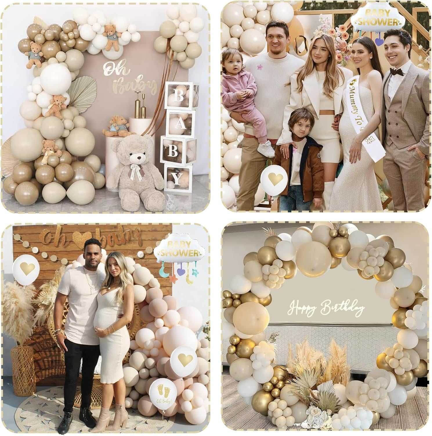 Dekoracja na baby shower dla dziewczynki, chłopca, z balonami,