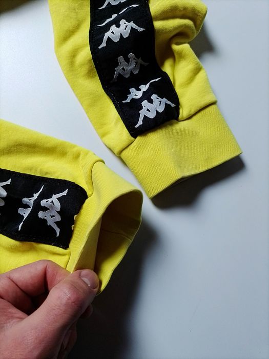 Оригінальне яскраво жовте худі Kappa на лампасах