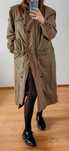 Kurtka długa parka trencz płaszcz brązowy wełna vintage