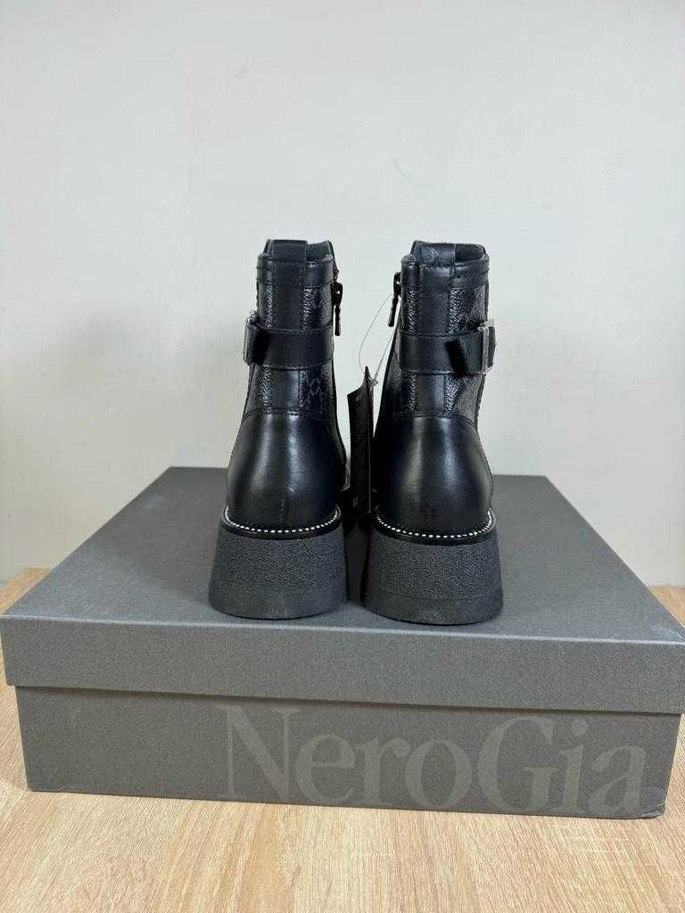 Nero giardini botki buty damskie skórzane 37 38 eleganckie  czarne