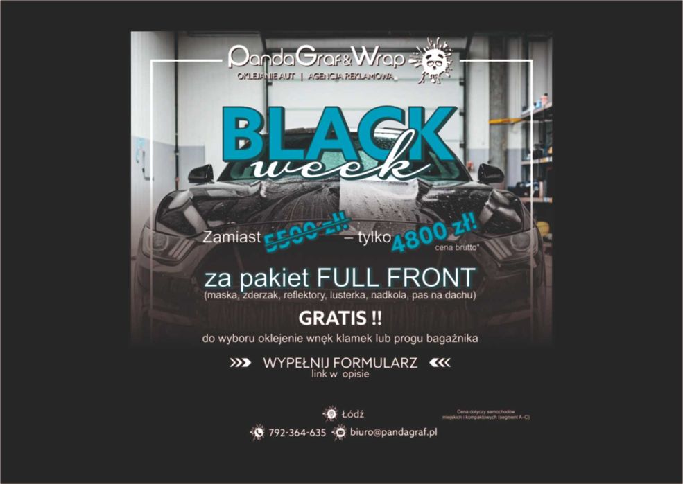 Folia PPF • Oklejanie Aut • Reklama na Samochód • Zmiana Koloru • Łódź