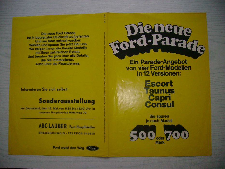 Broszura -folder Ford 05/73