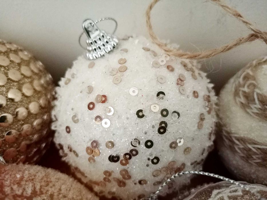 Enfeites de Natal em Tons Creme