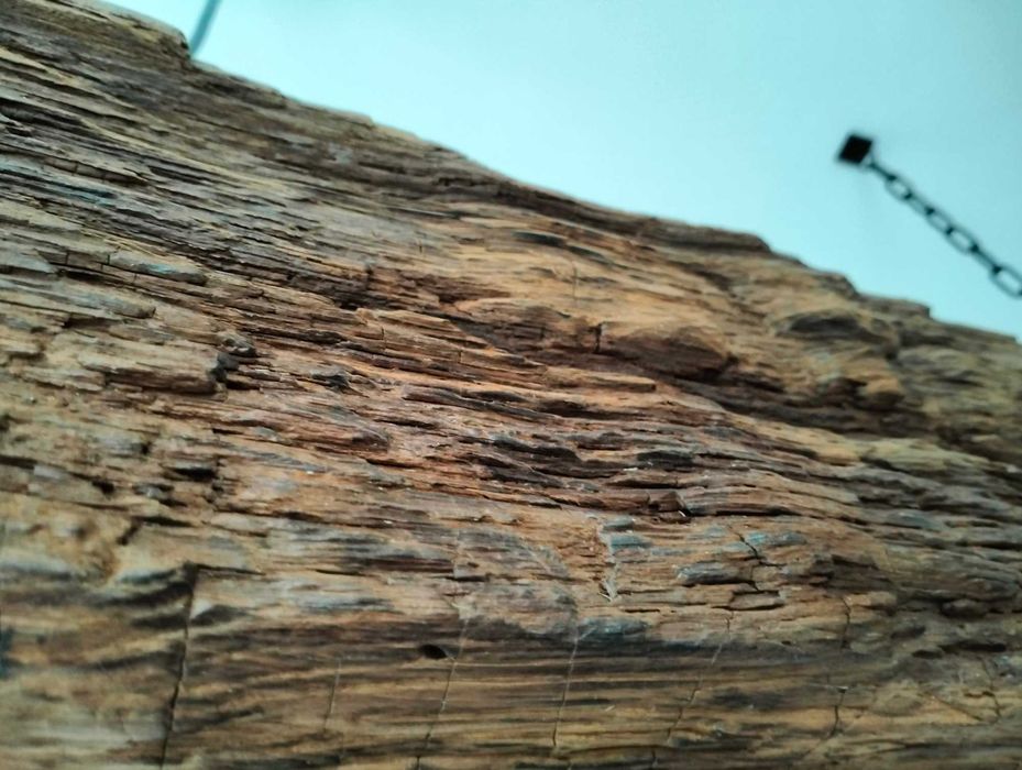 Drewniana wisząca lampa Led, dębowa stara,belka w stylu retro, loft