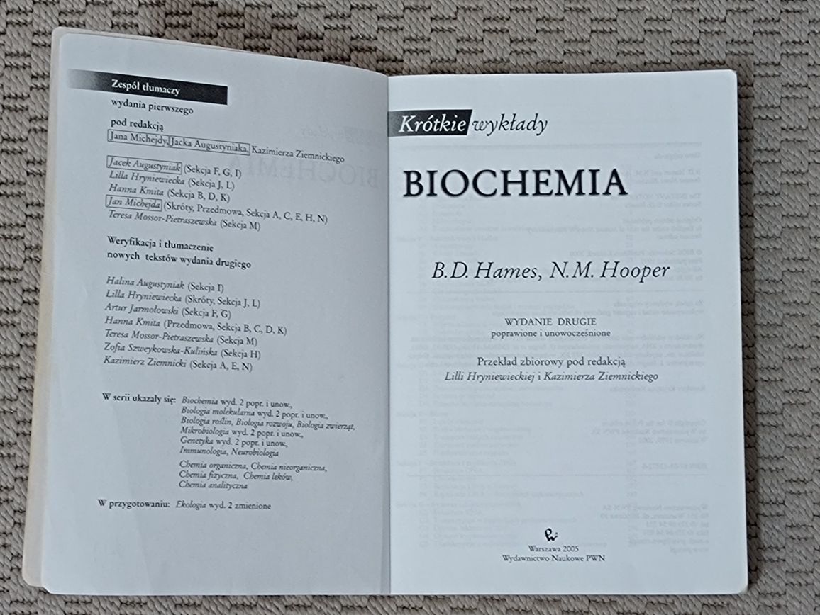 Biochemia Krótkie wykłady Hames Hooper