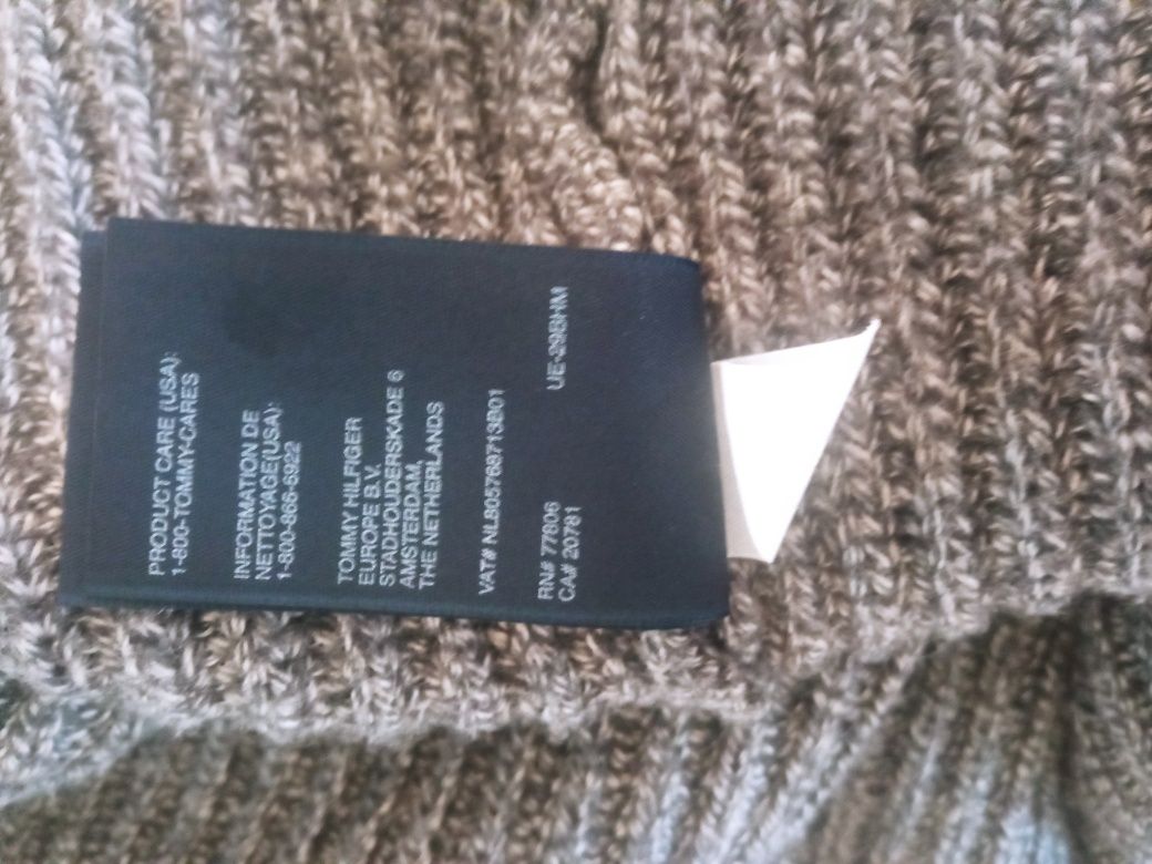 Szara bawełniana sukienka Tommy Hilfiger