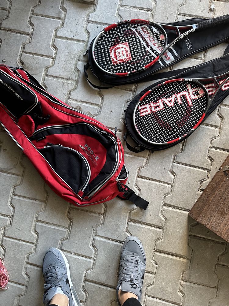 2 raquetes tennis + bolsas + 1 saco