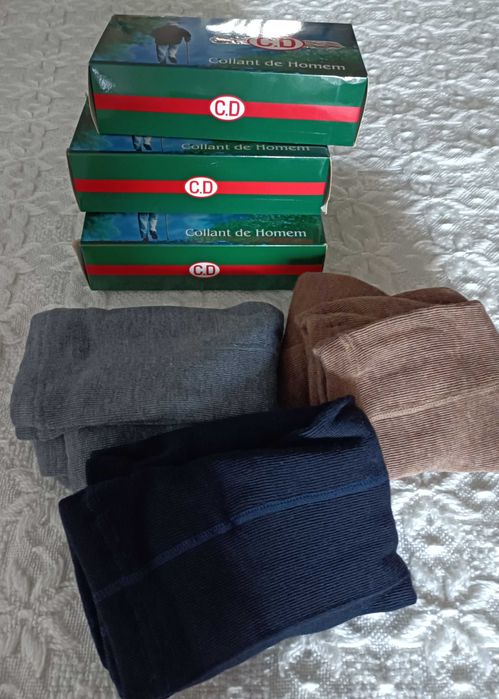 Collants Homem s/ Pé - malha macia canelada