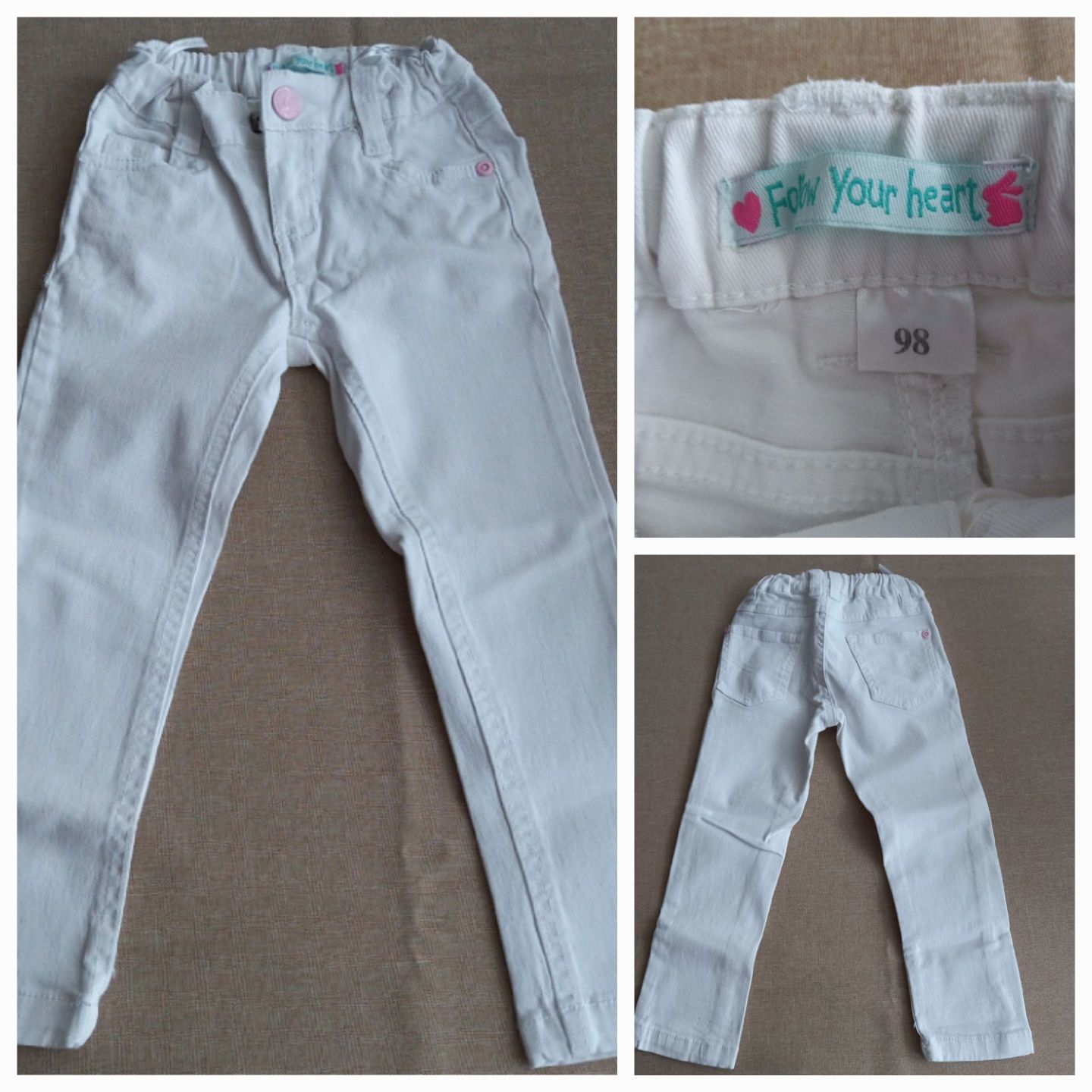 Spodnie jeansowe dziewczęce, H&M, r. 98 Zestaw