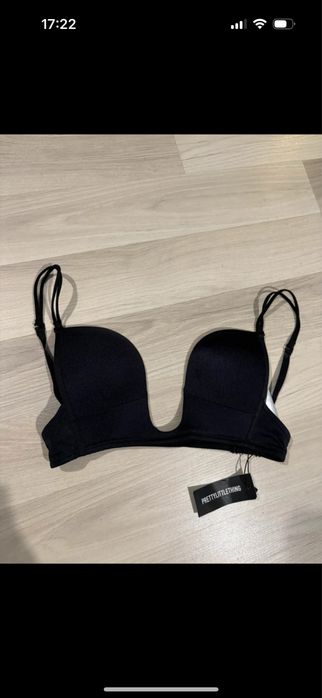 Czarny biustonosz bardotka S