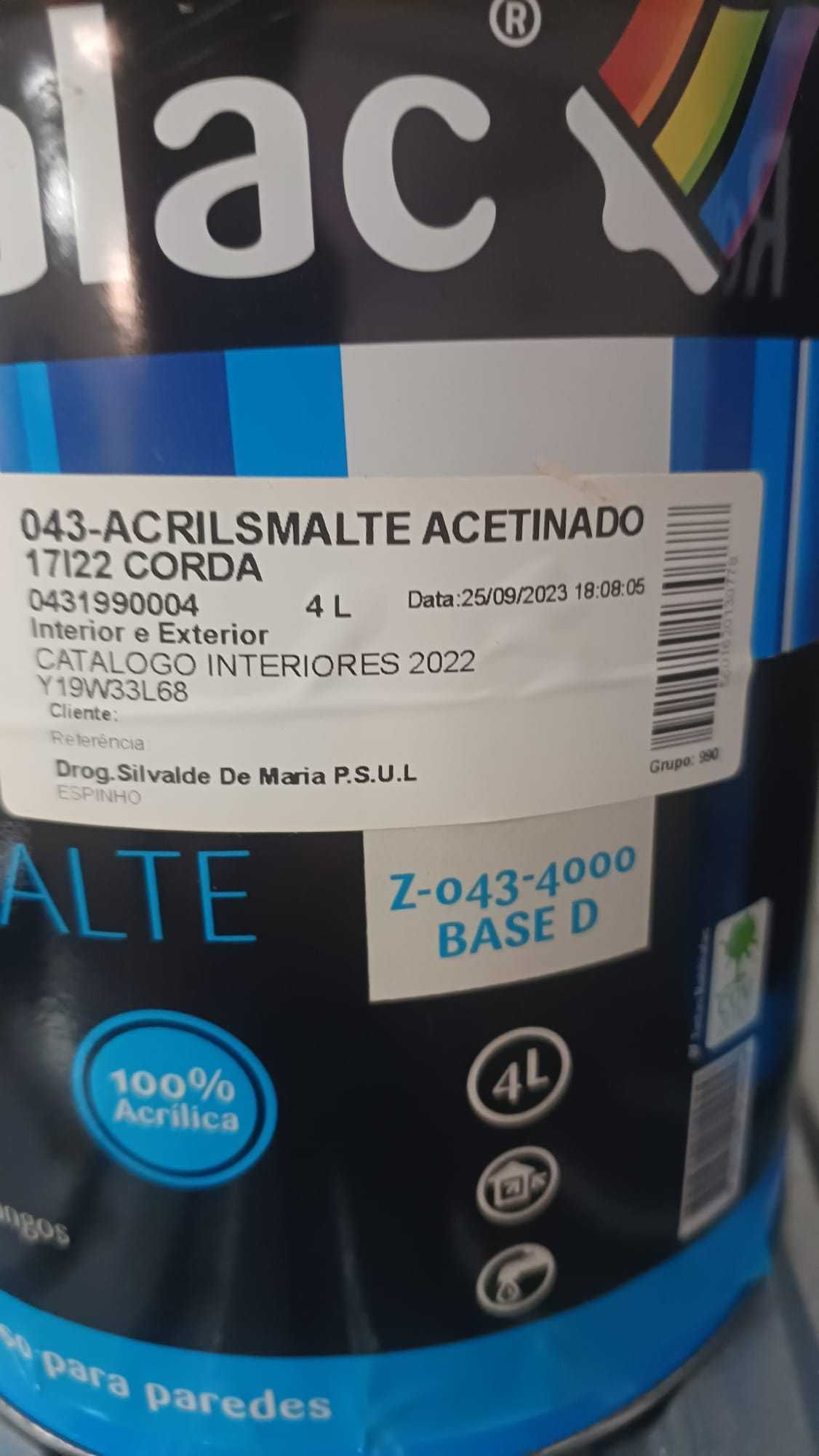 Acrismalte Acetinado Robbialac 4L