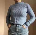 Sweter baby blue niebieski golf półgolf kaszmir wełna merino