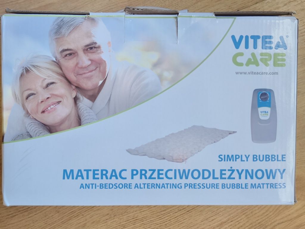 Nowy Materac Bąbelkowy Przeciwodleżynowy + Pompka Vitea Care VCM202B