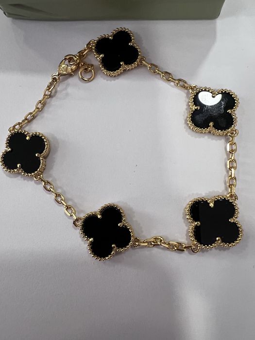 Pulseira Vintage Alhambra, 5 motivos banhada Ouro