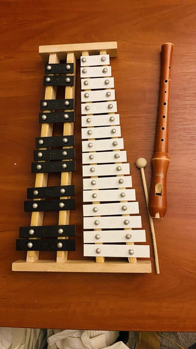 Cymbalki i flet-jedna paleczka