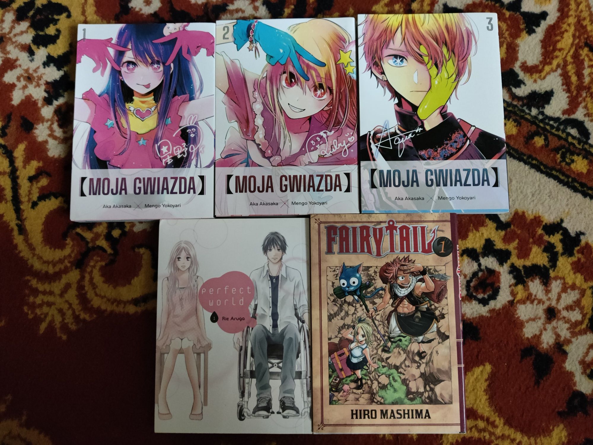 Moja gwiazda tom 1-3 akasaka + Perfect world+ fairy tail tom 1 manga