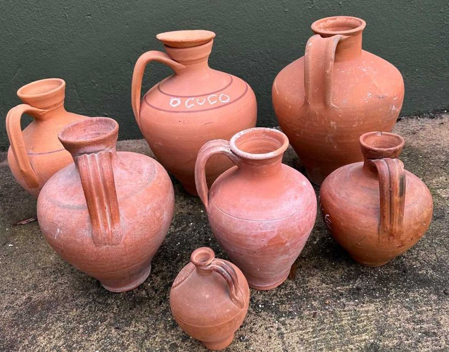 Bilhas antigas, cantaros com pega, barro tradicional