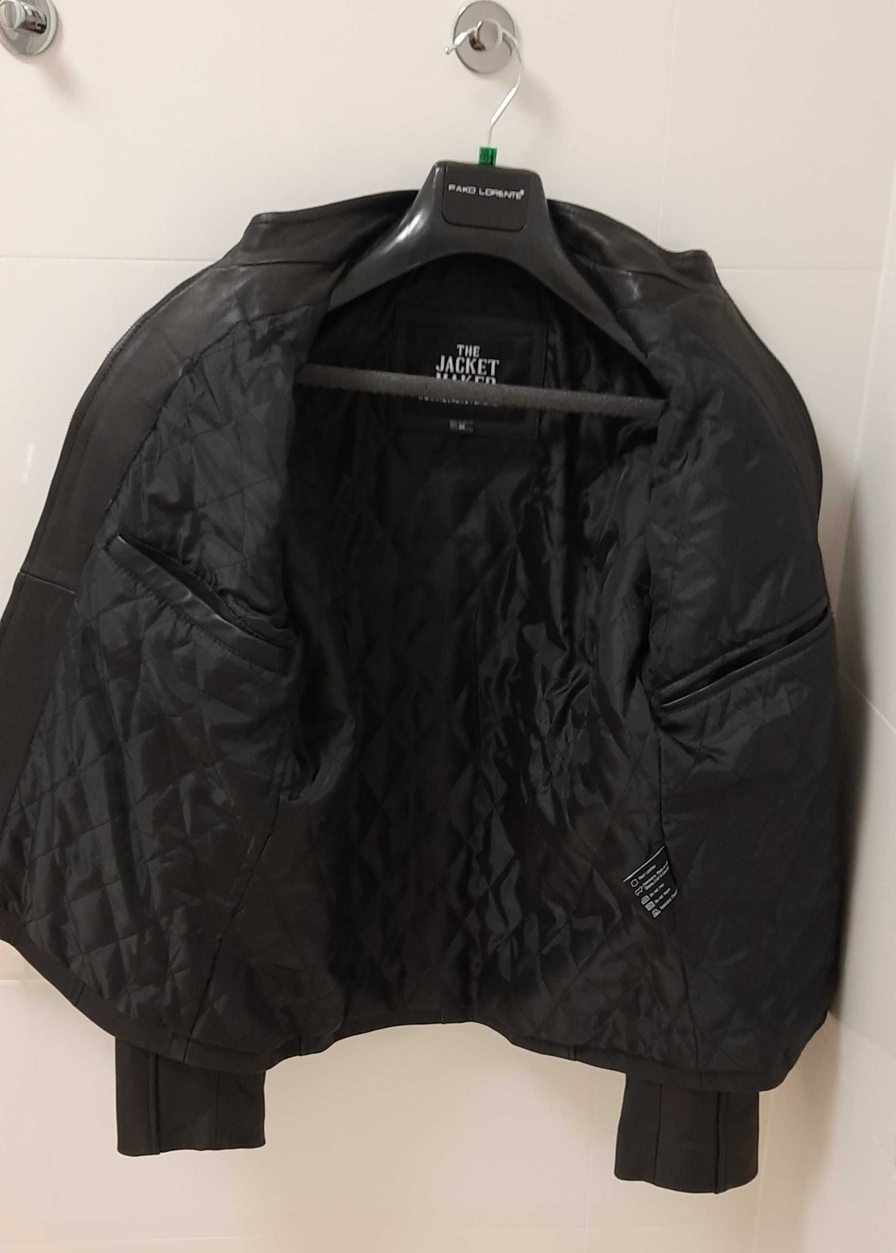 Kurtka skórzana The Jacket Maker Ionic Black Leather Jacket  rozmiar M