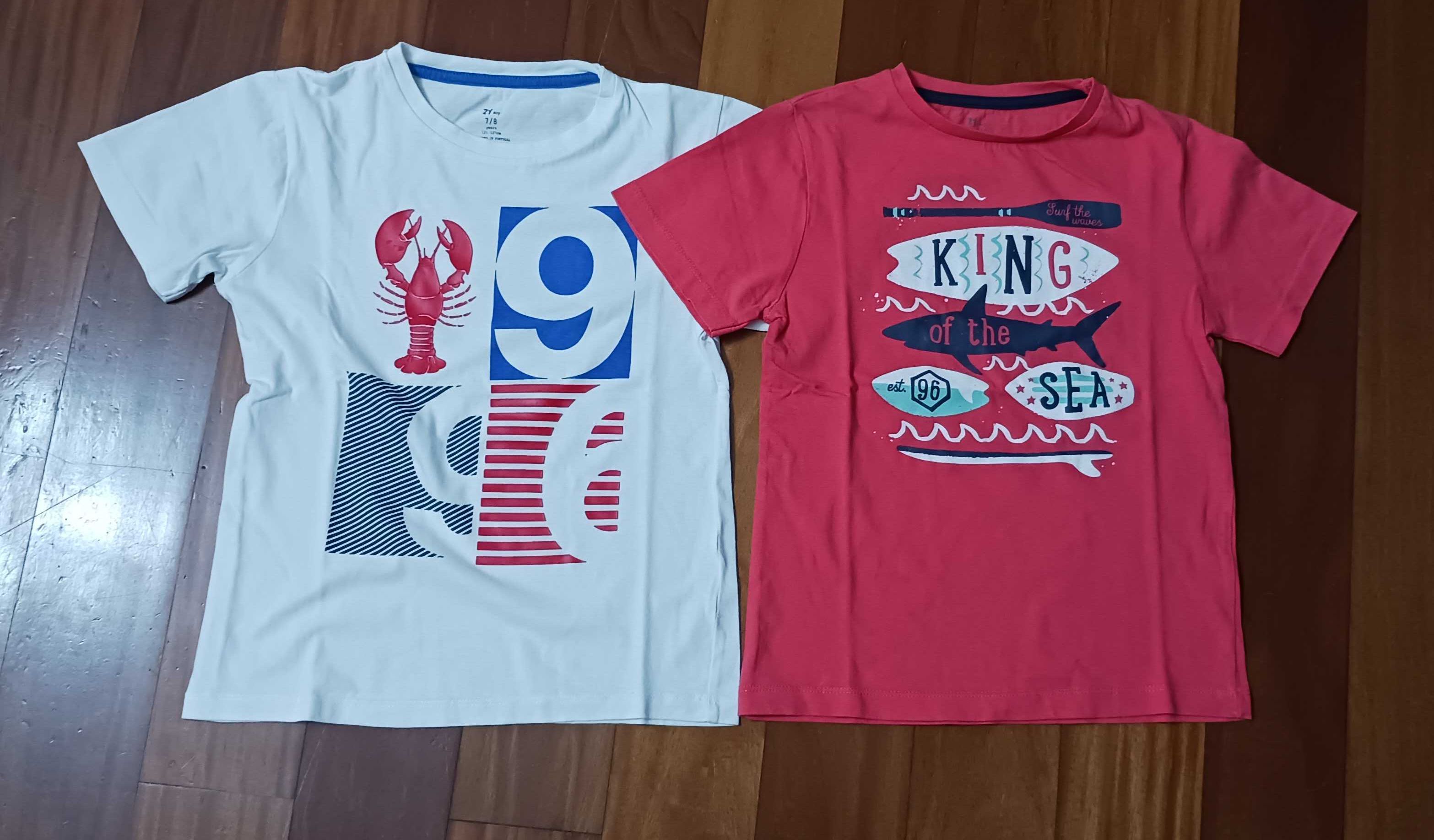 Conjunto de 11 t-shirts para criança - 7/8 anos