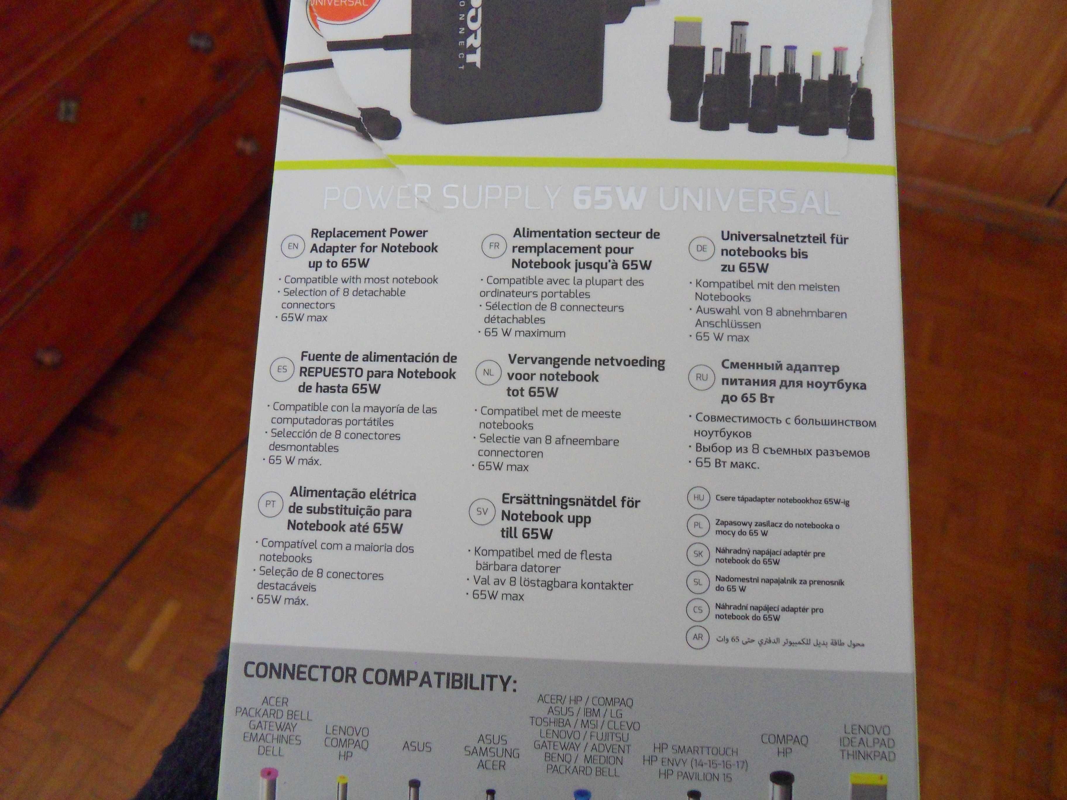 Carregador Universal Port Connect 65W - 900093B-EU