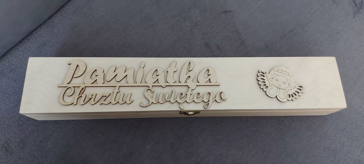Pudełko pojemnik na świece Pamiątka Chrztu Świętego