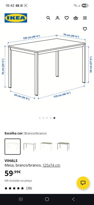 Vendo mesa + cadeiras + mesa de centro