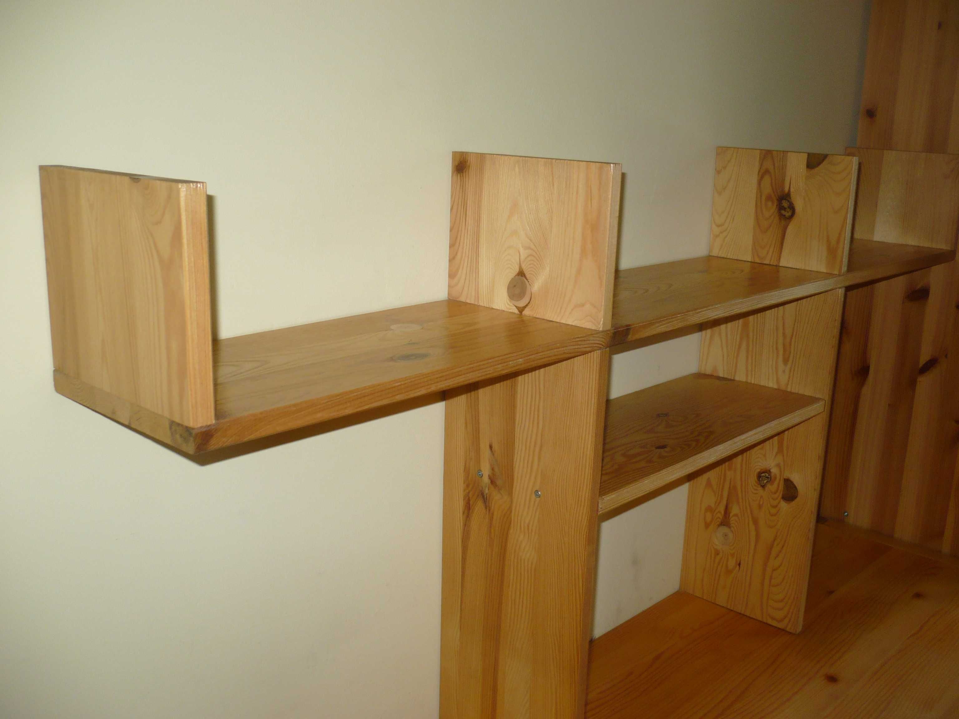 Duża półka sosnowa lite drewno na biurko lub na ścianę 138 x 67 x 20cm