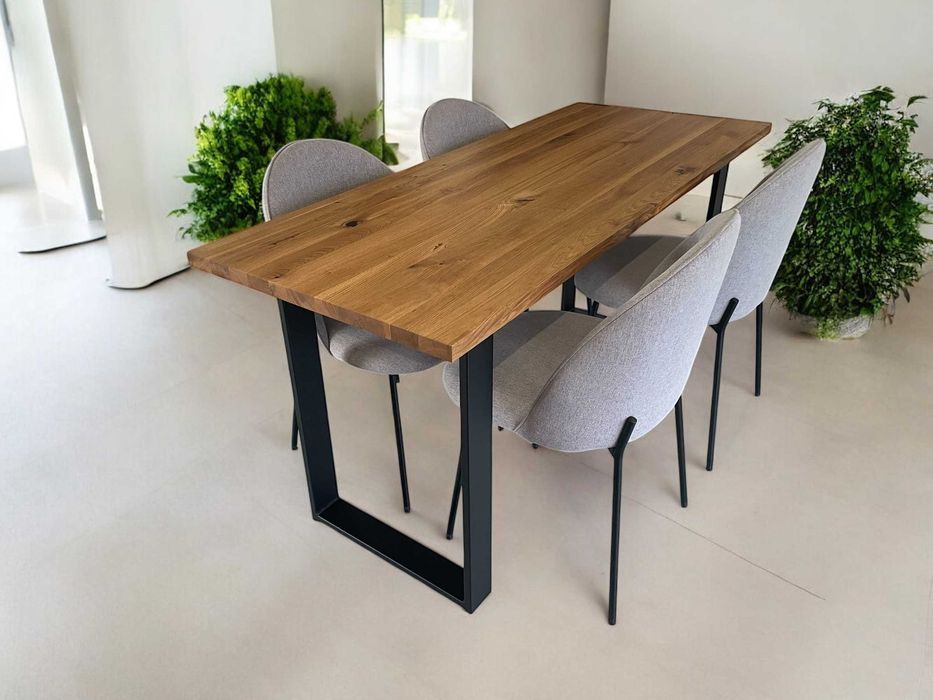 Drewniany Stół Dębowy z nogami Loft 160x65x30