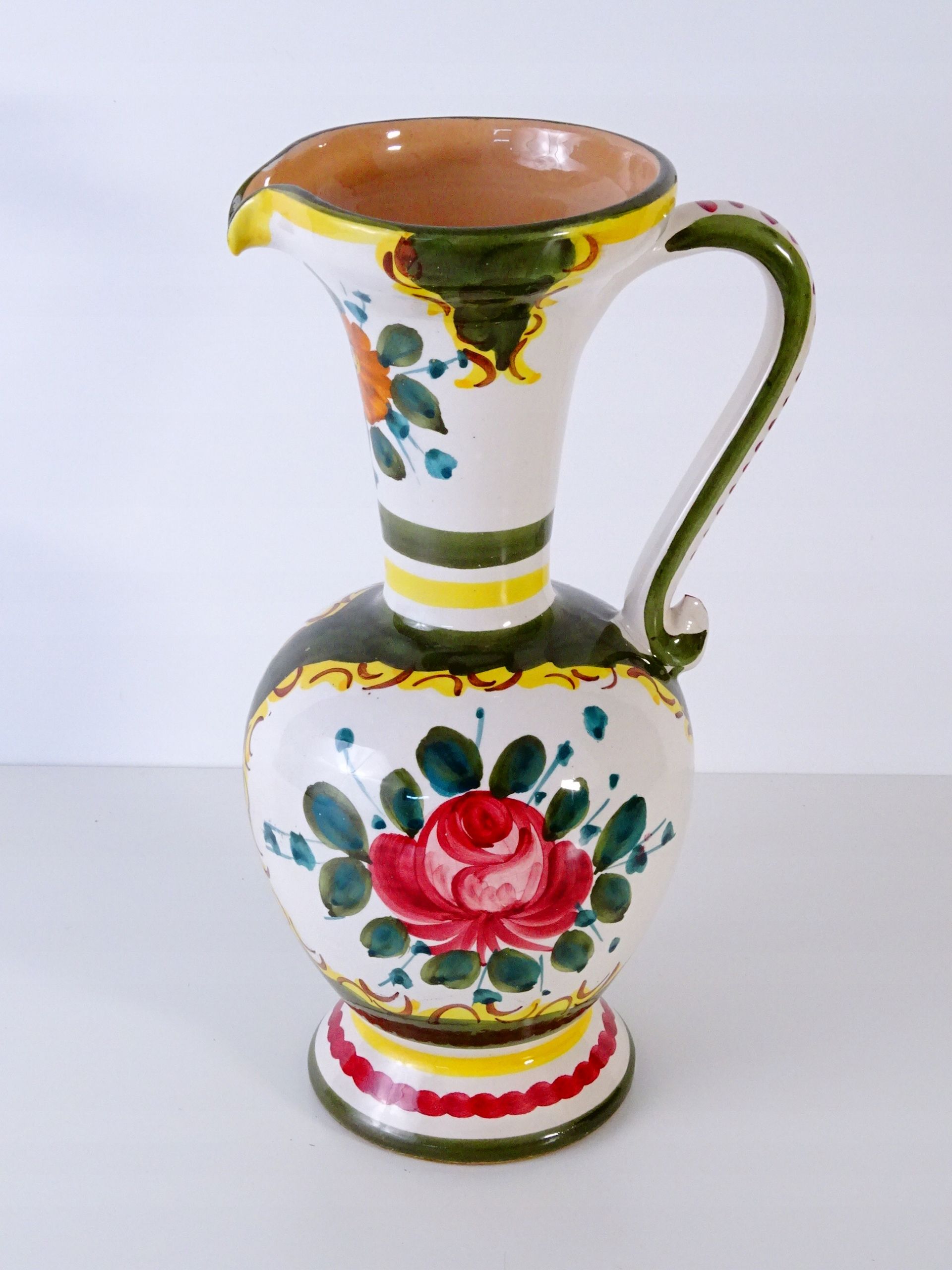 ceramika włoska piękny malowany dzban dzbanek