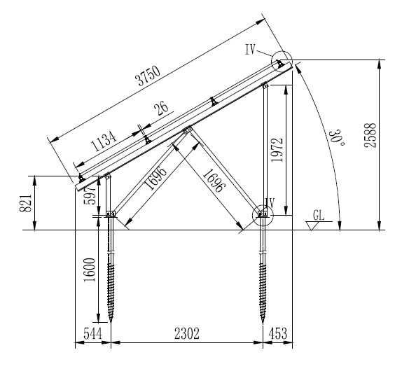 Konstrukcja na grunt 3 x 8 modułów poziomo fotowoltaika większe moduły