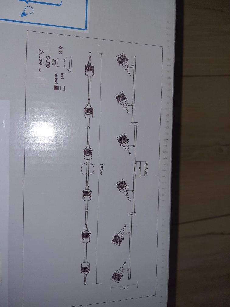 Listwa szyna oświetleniowa Baillif 6x50W żyrandol Castorama