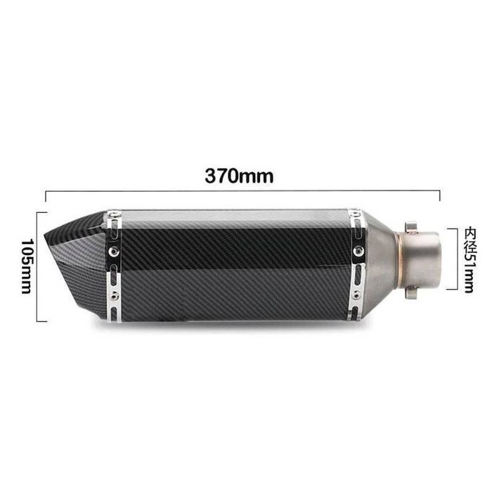 Прямоточний мотоглушник прямоток діаметр 38/51 мм Akrapovic модель Car