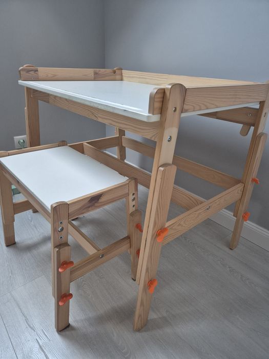 Biurko dziecięce regulowane z ławką Ikea Flisat