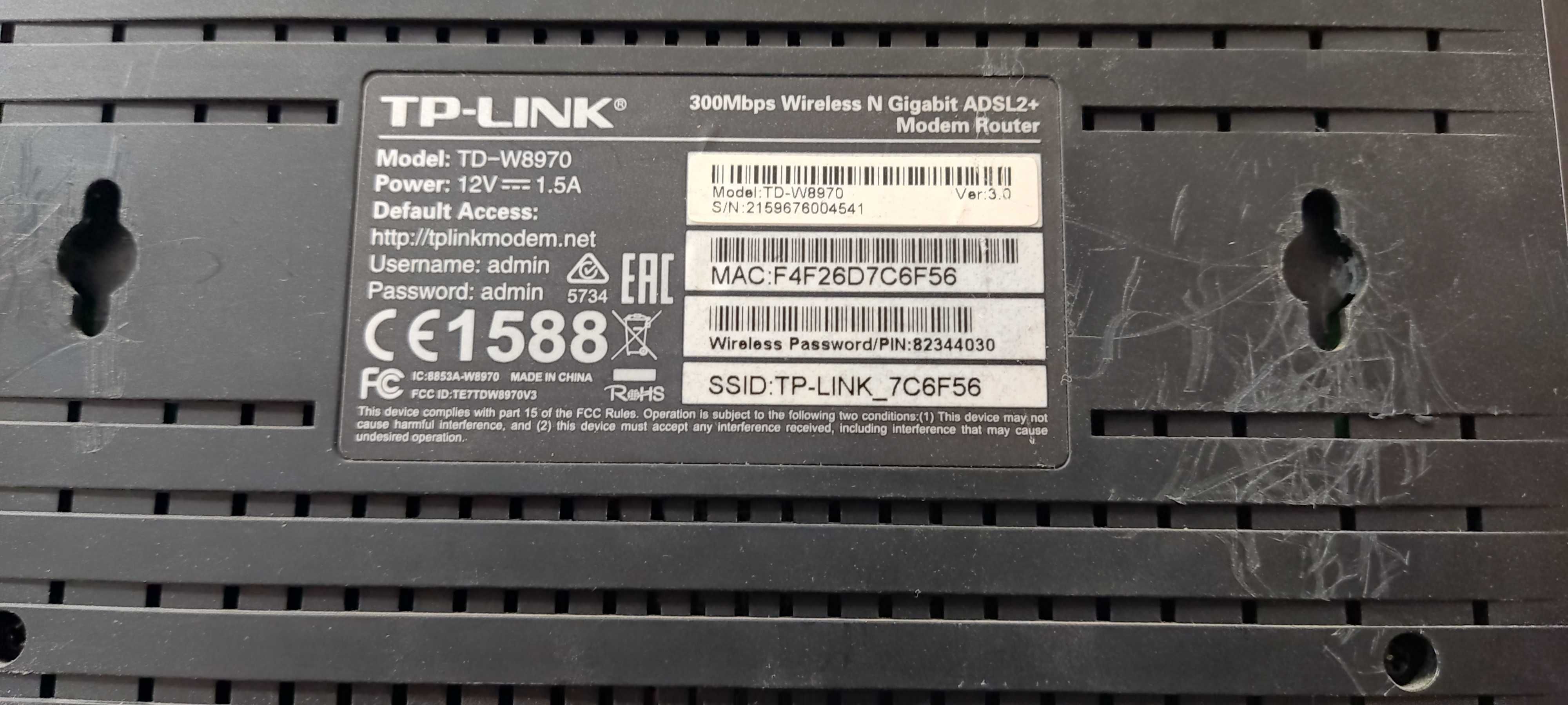 Modem Ruter TP- LINK Model: TD-W8970