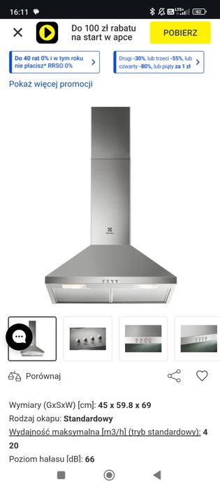 Nowy okap kominowy elektroluxa