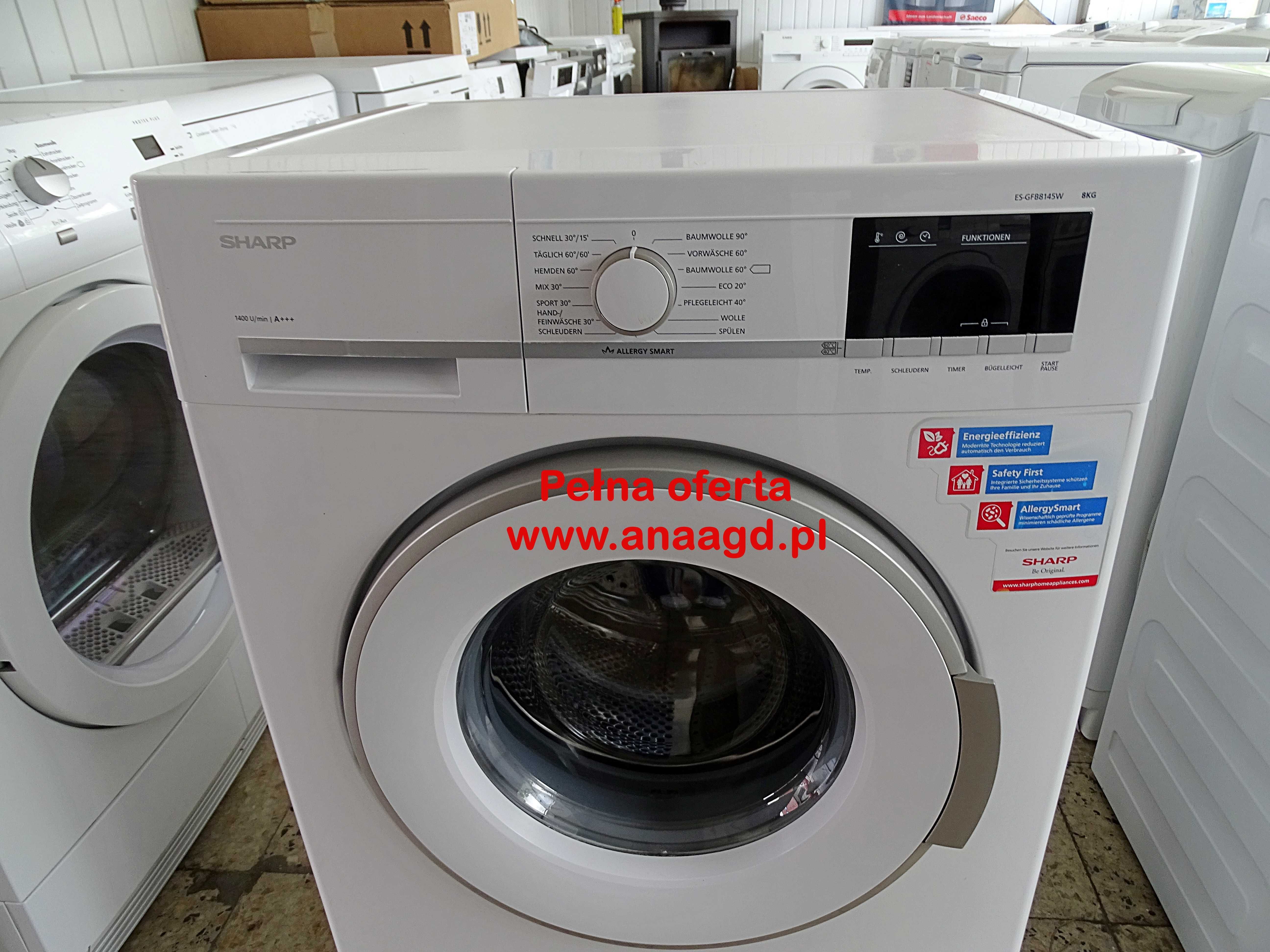 Pralka SHARP ES-GFB8145W 8 kg GWARANCJA Duży Wybór Sprzętu AGD