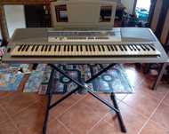 Orgão Yamaha Portable Grand DGX 200 com suporte X, estante e livro.