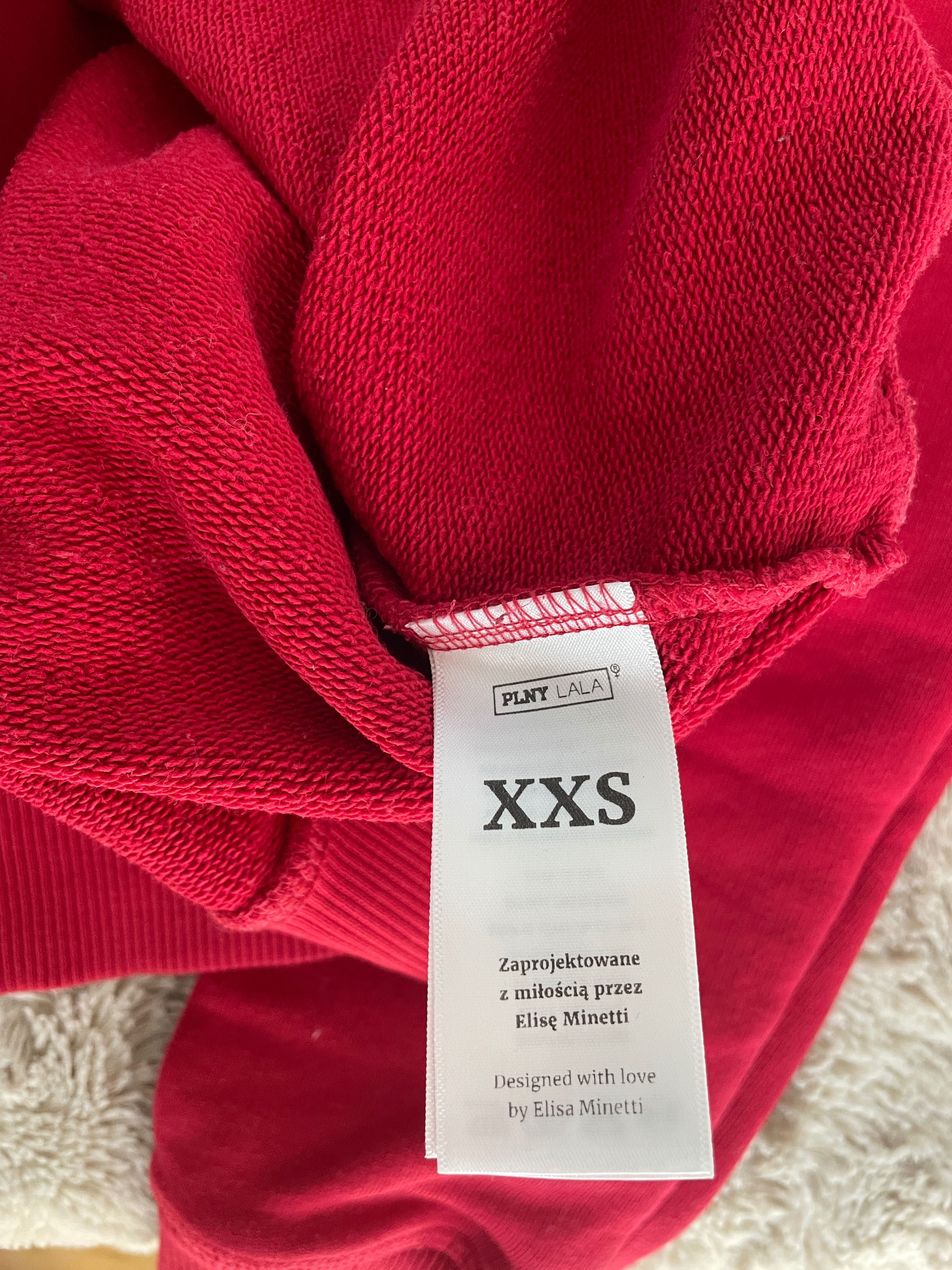 Czerwona bawełniana bluza PLNY lala kiss XXS / S