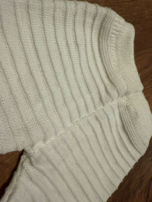 Białe spodnie niemowlęce 62 68 legginsy półśpiochy chrzest święty