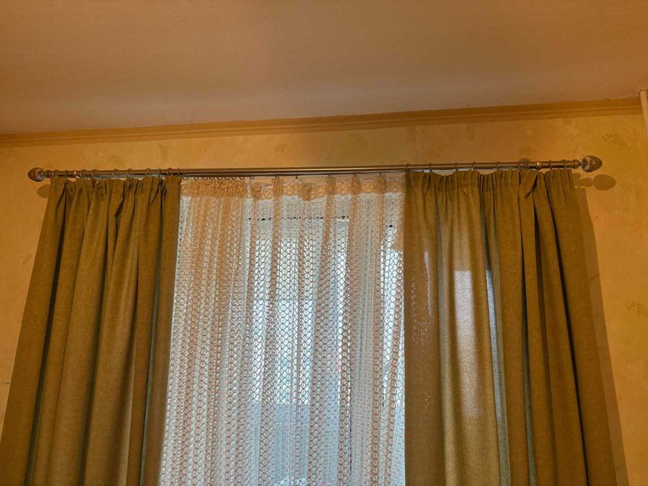 2м Карниз для штор металевий дворядний гладка труба