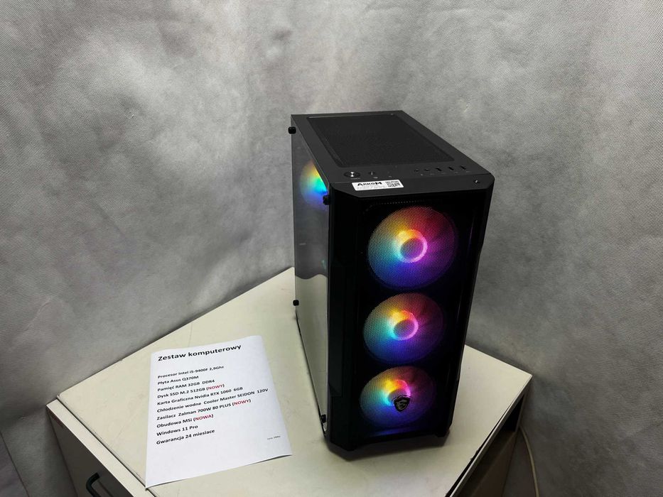 Komputer do gier I5-9400 + Monitor HP 22" Gwarancja 24miesiące WIN 11