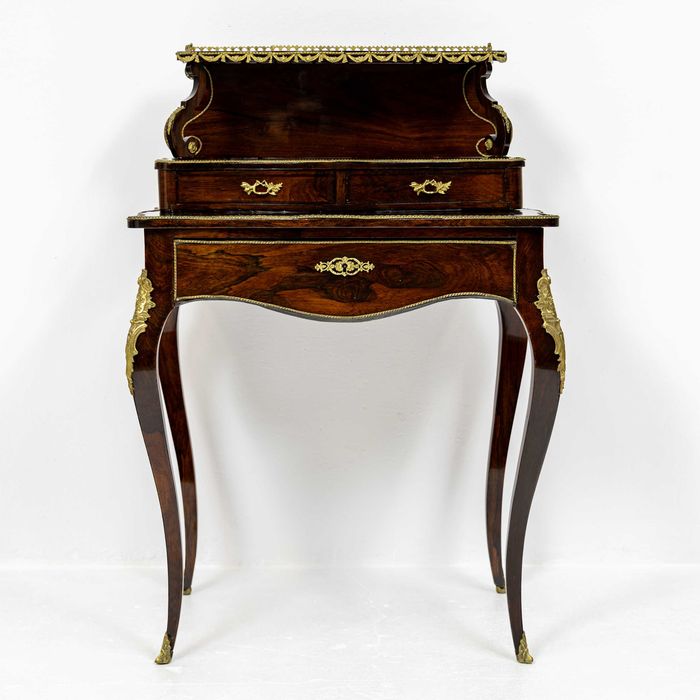 Damski sekretarzyk biurko Ludwik XV antyk Francja stare palisander