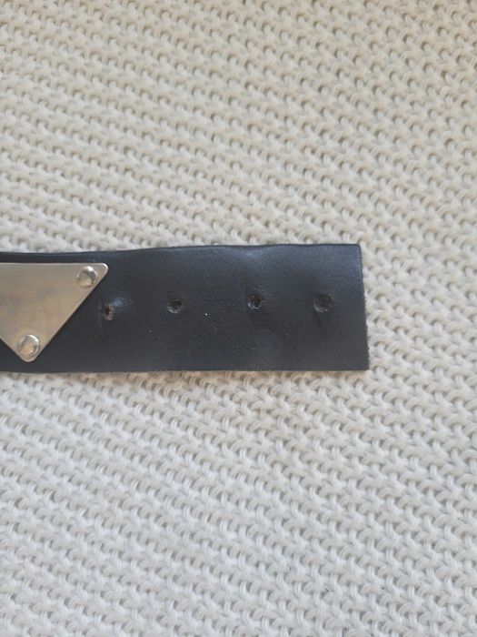 Pasek damski, czarny, skora+metal, 80 cm