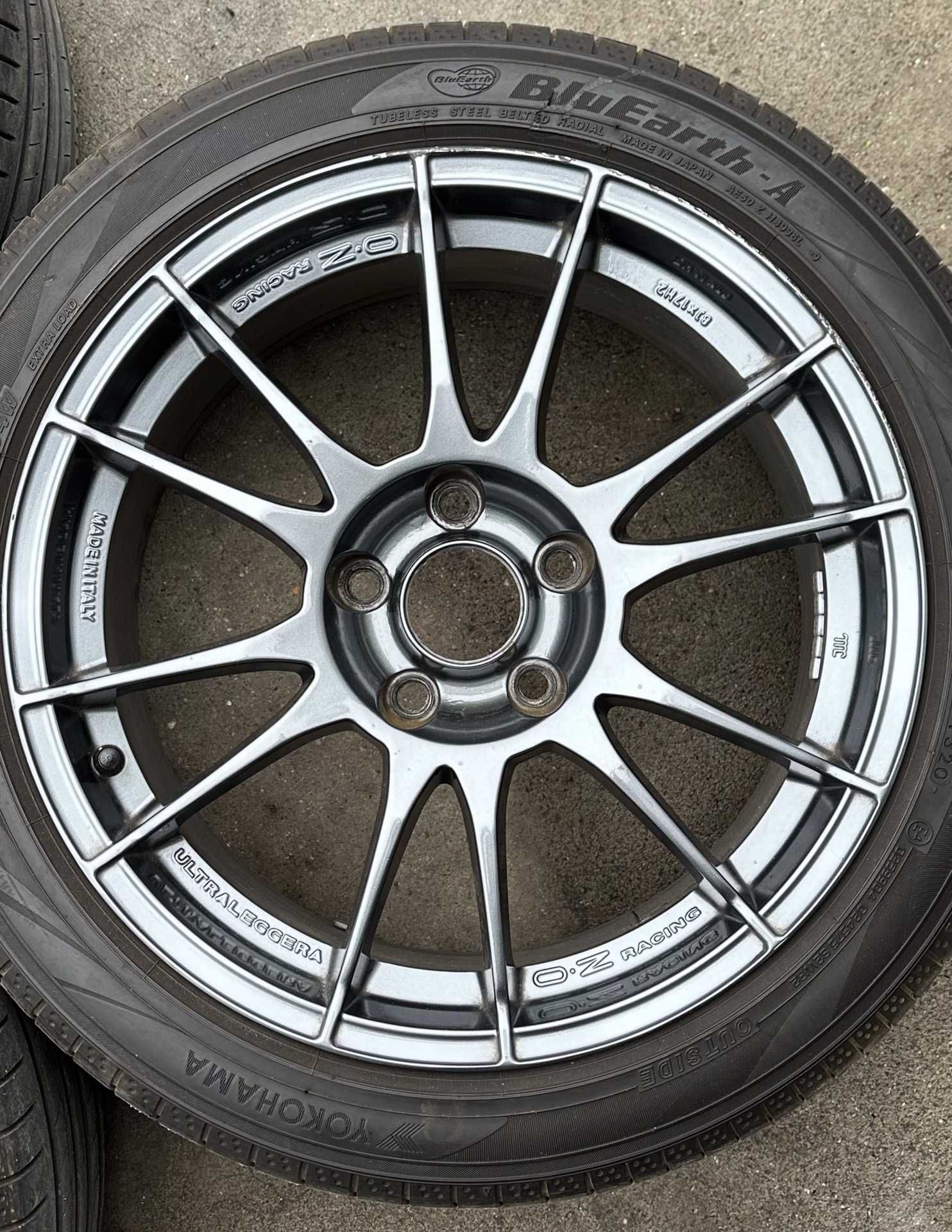 Felgi OZ ULTRALEGGERA 17x8 5x114.3 ET37 z oponami Yokohama