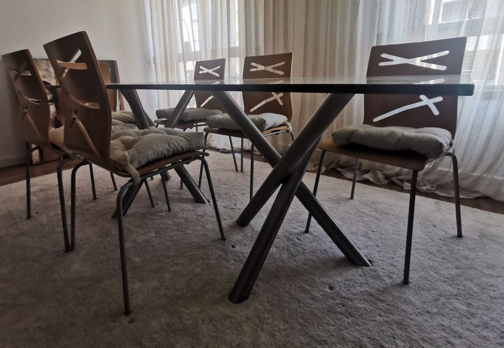 Mesa sala de jantar vidro temperado